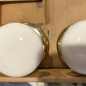 Set of White Porcelain Door Knobs